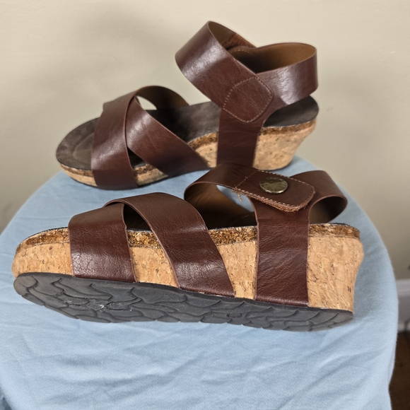 Natural Reflections Brown Leather Sandals Soze 7.5 - Picture 9 of 12